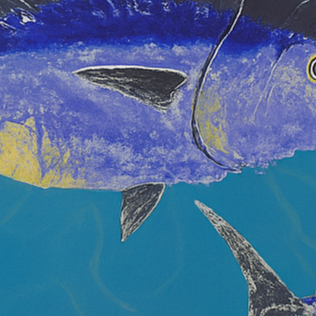 Coastal Art Bue Fin Tuna Metal Wrap Ocean Artist Inspired
