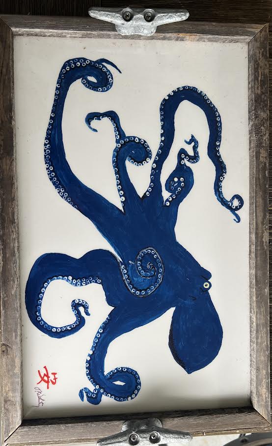 Octopus Driftwood Tray – 11x17 Coastal Serving Tray