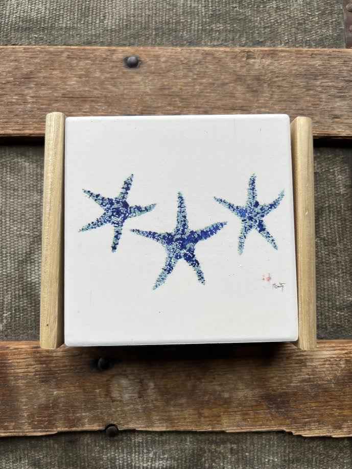Starfish Coaster Set (4x4) – Coastal Drink Holders, Nautical Decor
