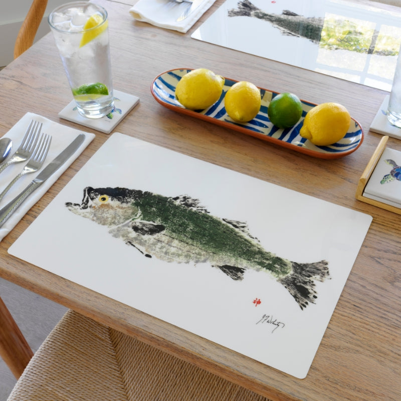 FishAye Cape Cod Summer Striper Placemat – Coastal Table Decor