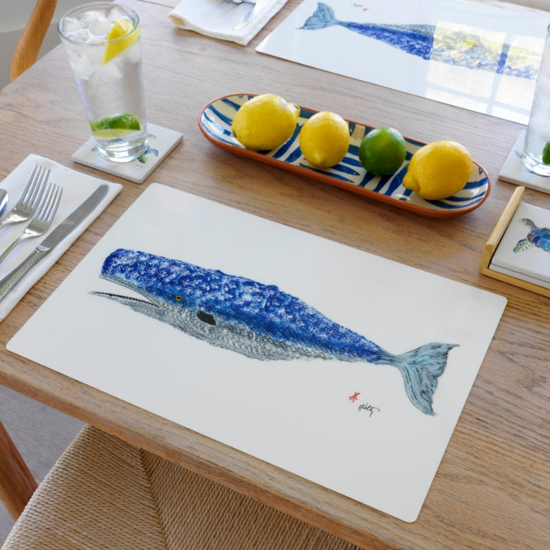 FishAye Whale 11" Vinyl Placemat – Durable Nautical Table Decor