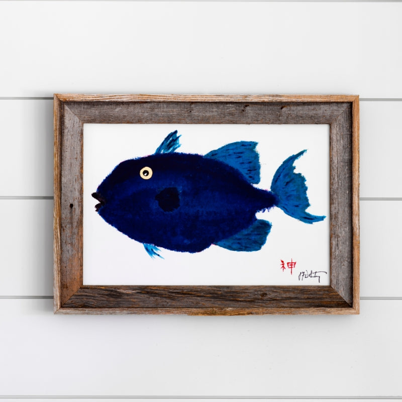 FishAye Pompano" by JFD – Coastal Framed Painting Print for Nautical Wall Décor