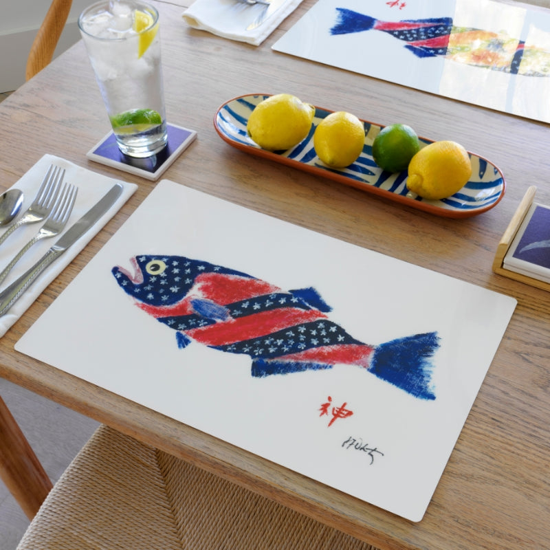 FishAye Star Banner Fish Placemat – Coastal Table Decor, Nautical Accent