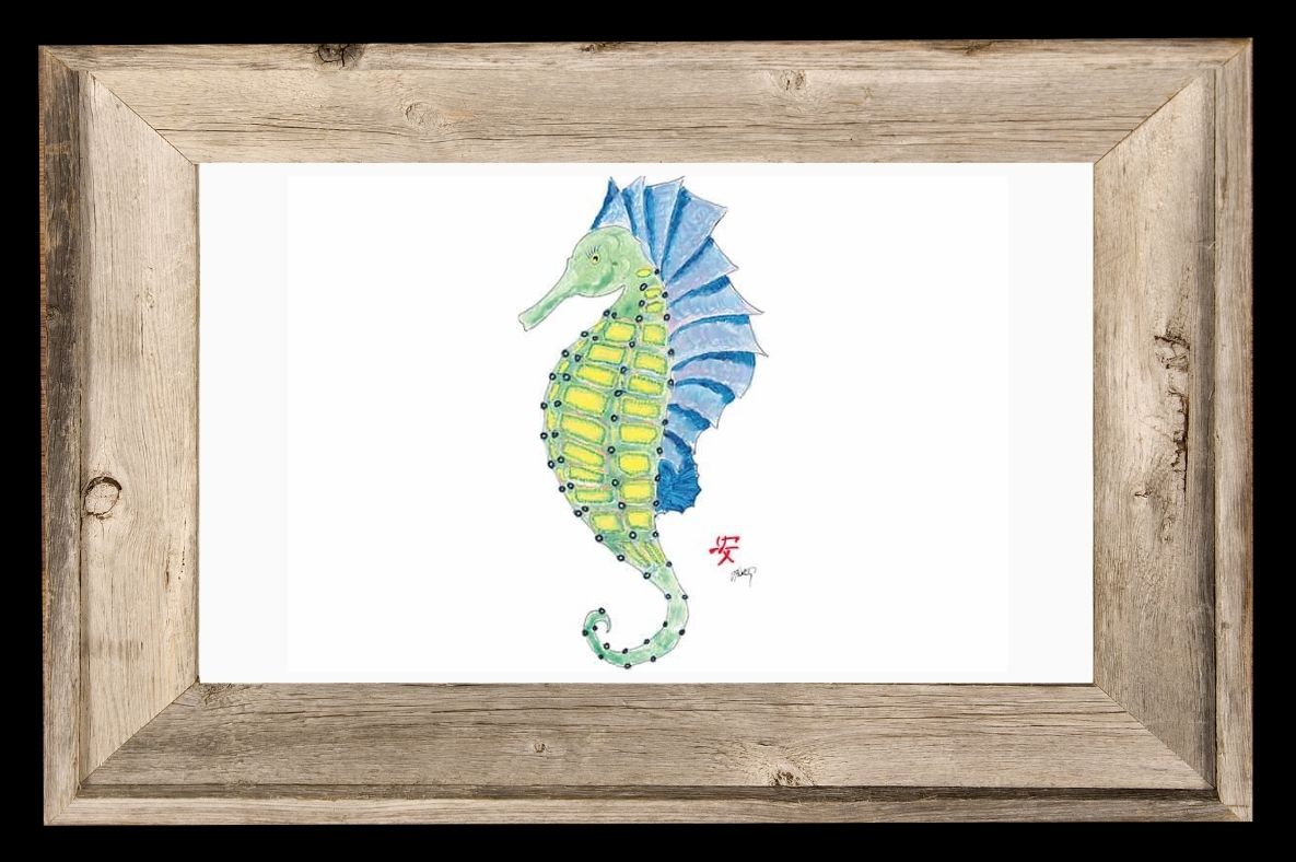 Vintage Seahorse Print - Nautical Marine Artwork