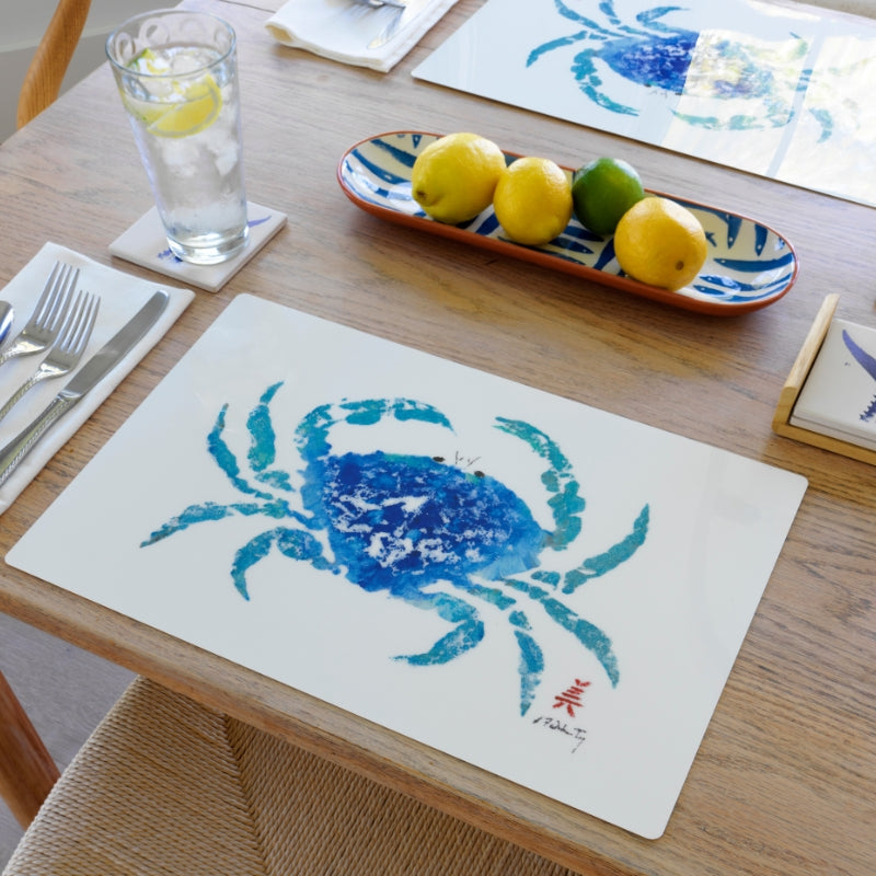 FishAye Blue Dungeness Crab Placemat – Coastal Table Decor