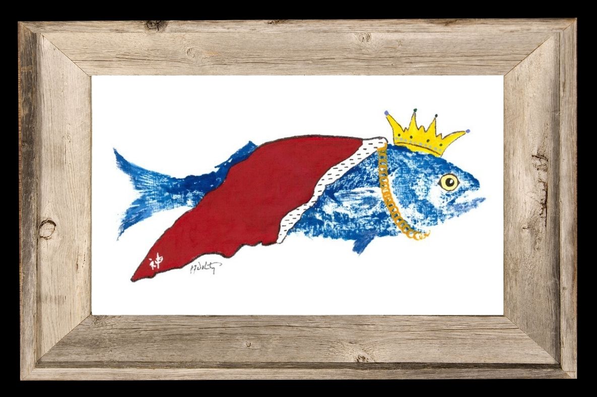 King Fish With Cape Print - Nautical Fish Art