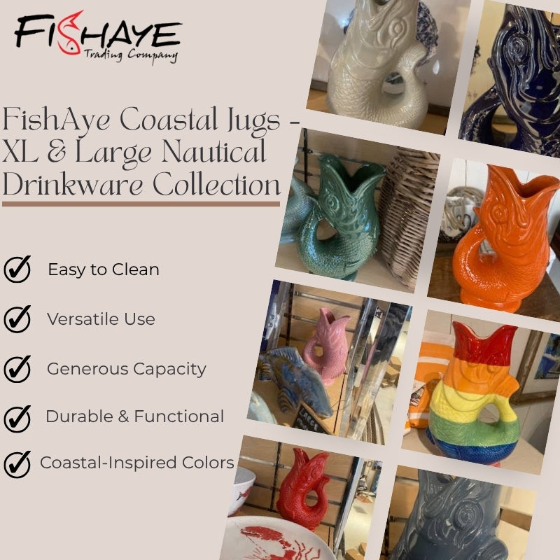 FishAye Red Jug – Large Coastal Drinkware & Beverage Container