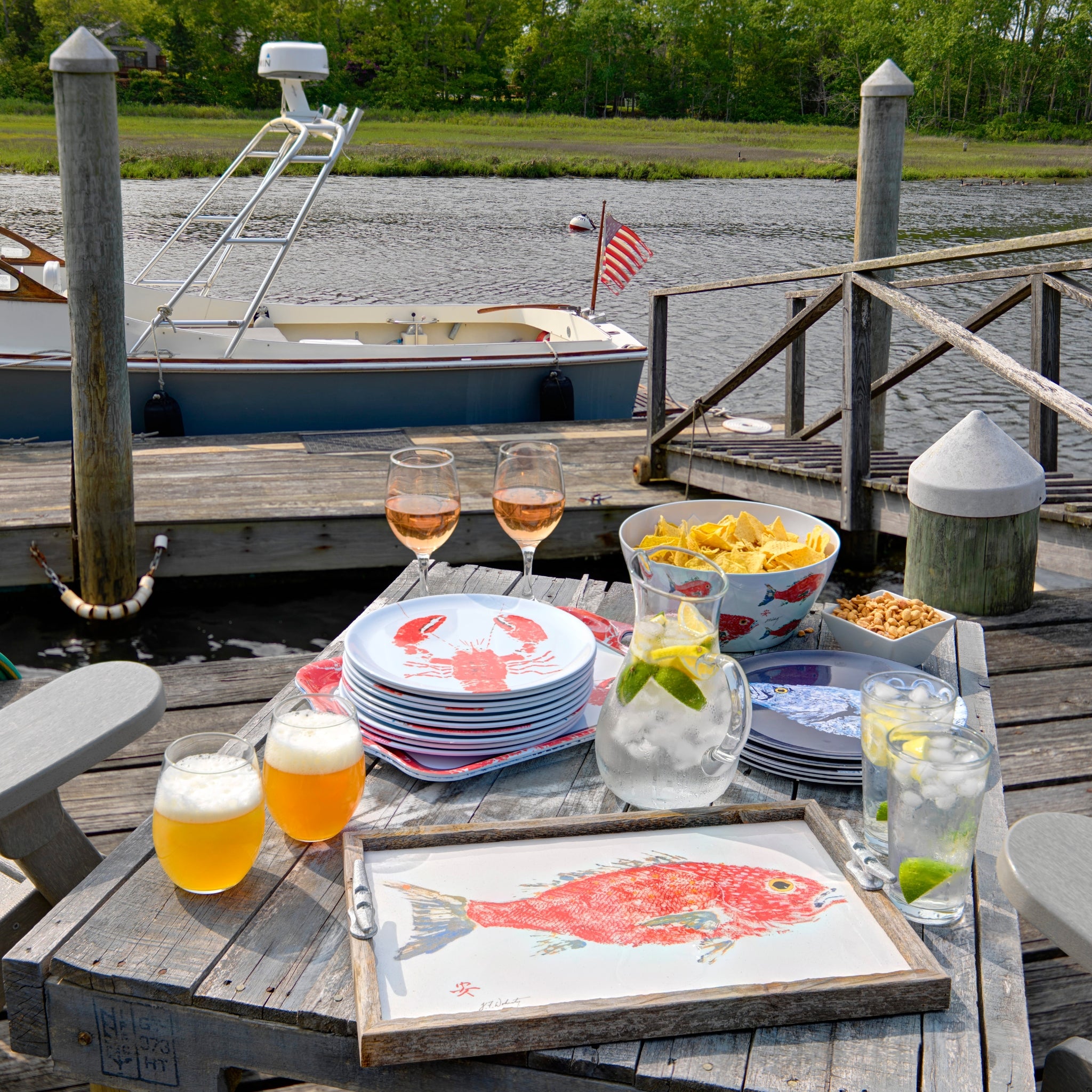 Red Snapper Driftwood Tray | Ocean-Inspired