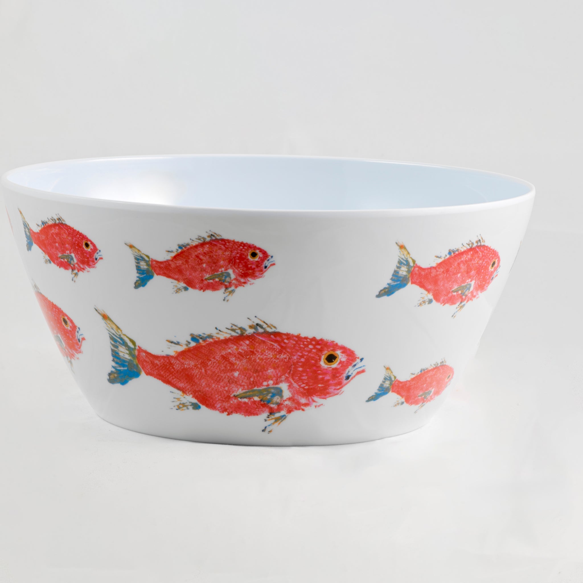 FishAye Red Snapper Bowl – 13" Coastal Nautical Serving Dish