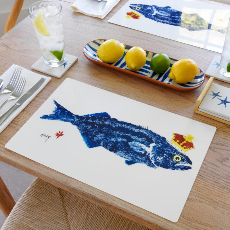 FishAye King Fish with Crown Placemat – Coastal Ocean Table Decor