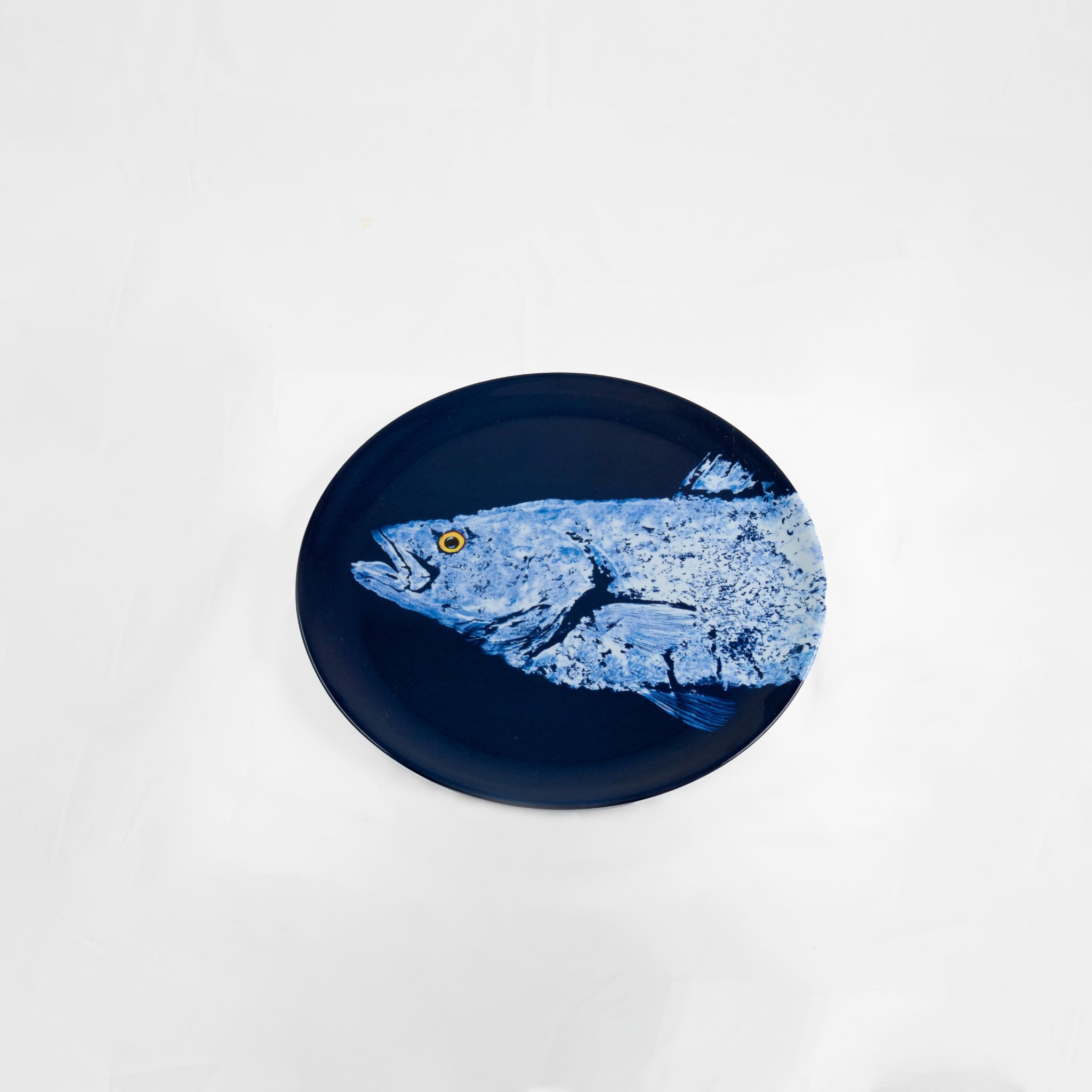 Navy Snapper Plate – Coastal Nautical Fish Dinnerware