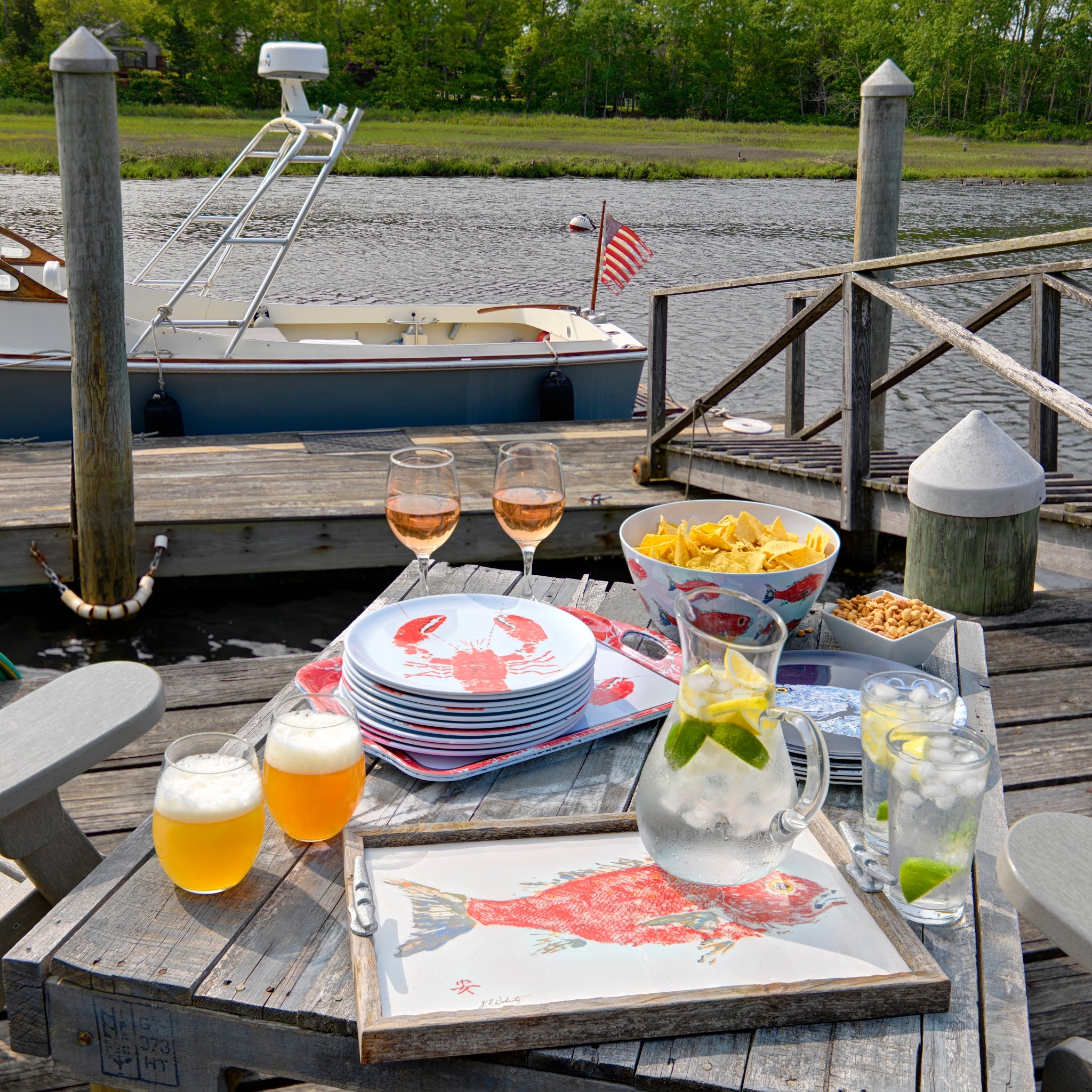 Red Snapper Driftwood Tray | Ocean-Inspired