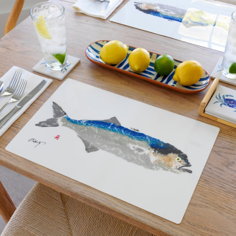 FishAye Bluefish Placemat – Nautical Mythical Fish Table Decor