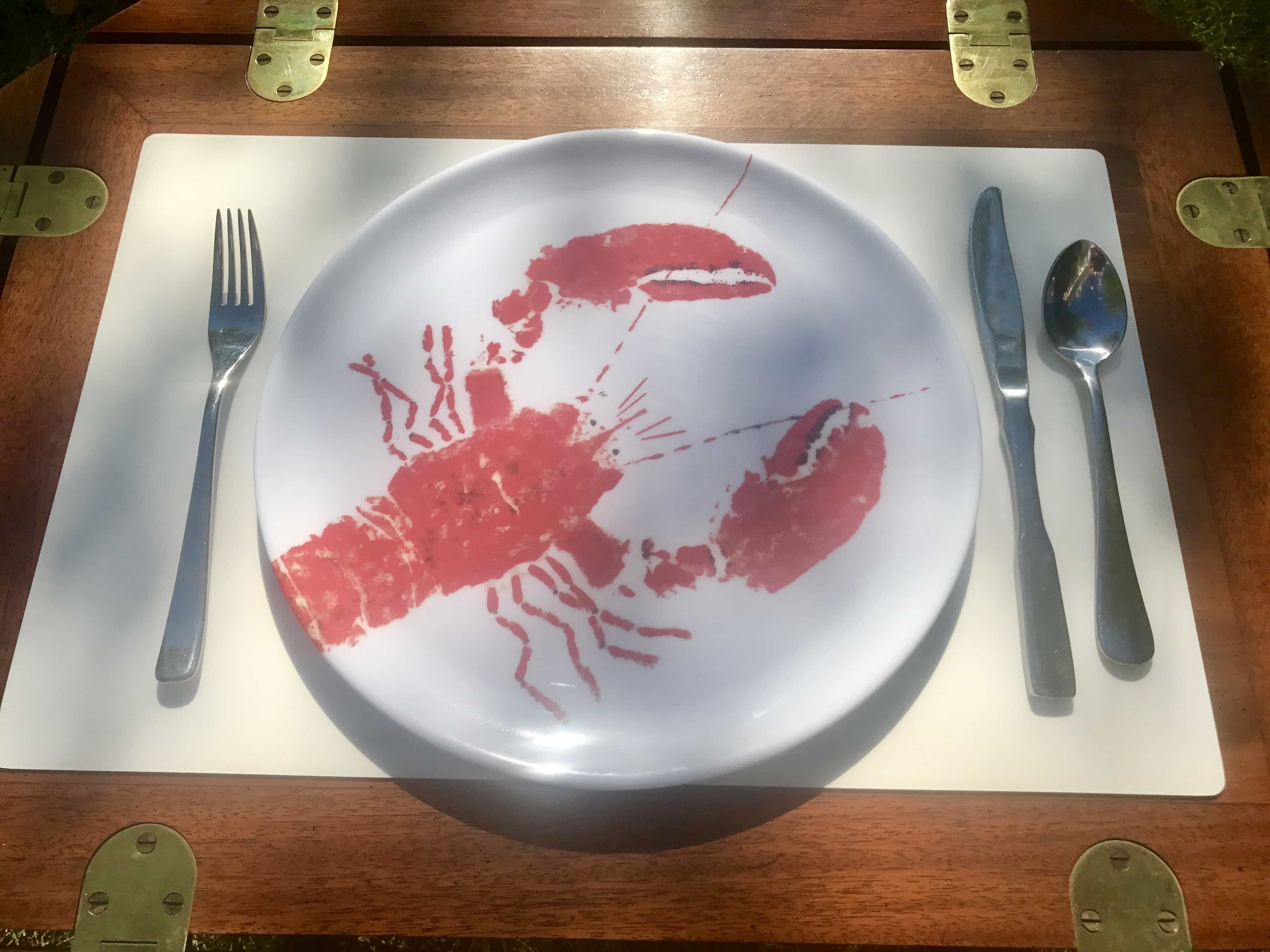 Red Lobster Melamine 11" Plate | Coastal