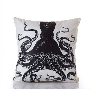 Octopus Sea Bag Pillow – Coastal Nautical Accent Home Decor