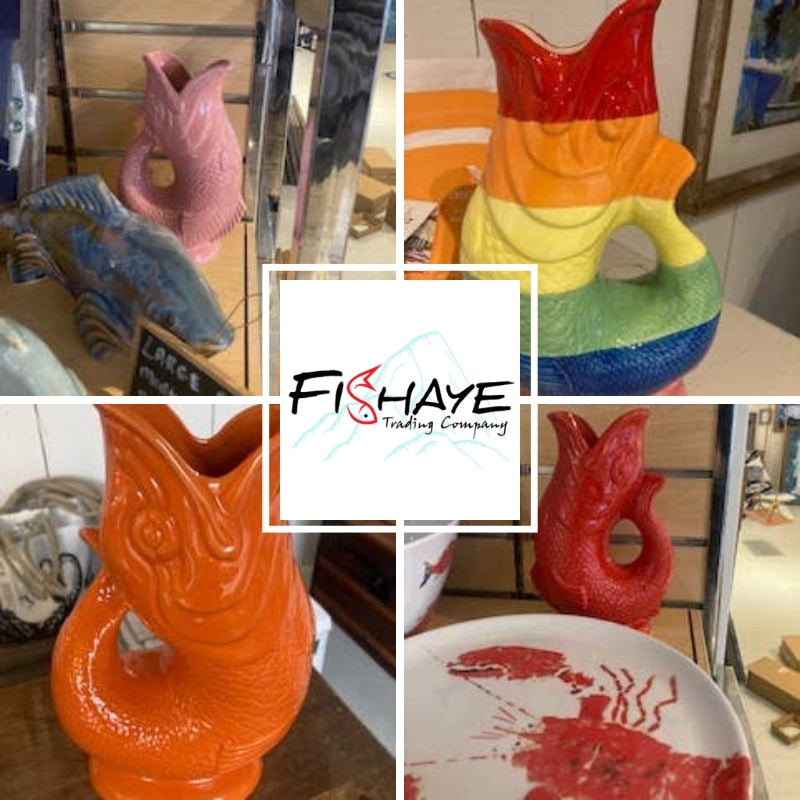 FishAye Red Jug – Large Coastal Drinkware & Beverage Container