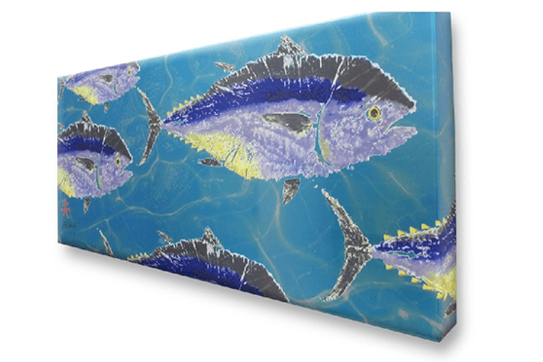 Coastal Art Bue Fin Tuna Metal Wrap Ocean Artist Inspired