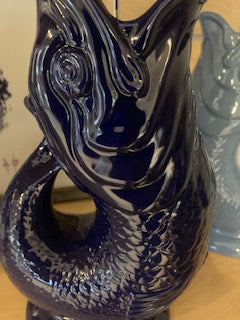 FishAye Cobalt Blue Jug – XL Coastal Drinkware, Nautical Pitcher
