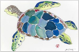 Sea Turtle Placemat – Nautical & Mythical Fish Design