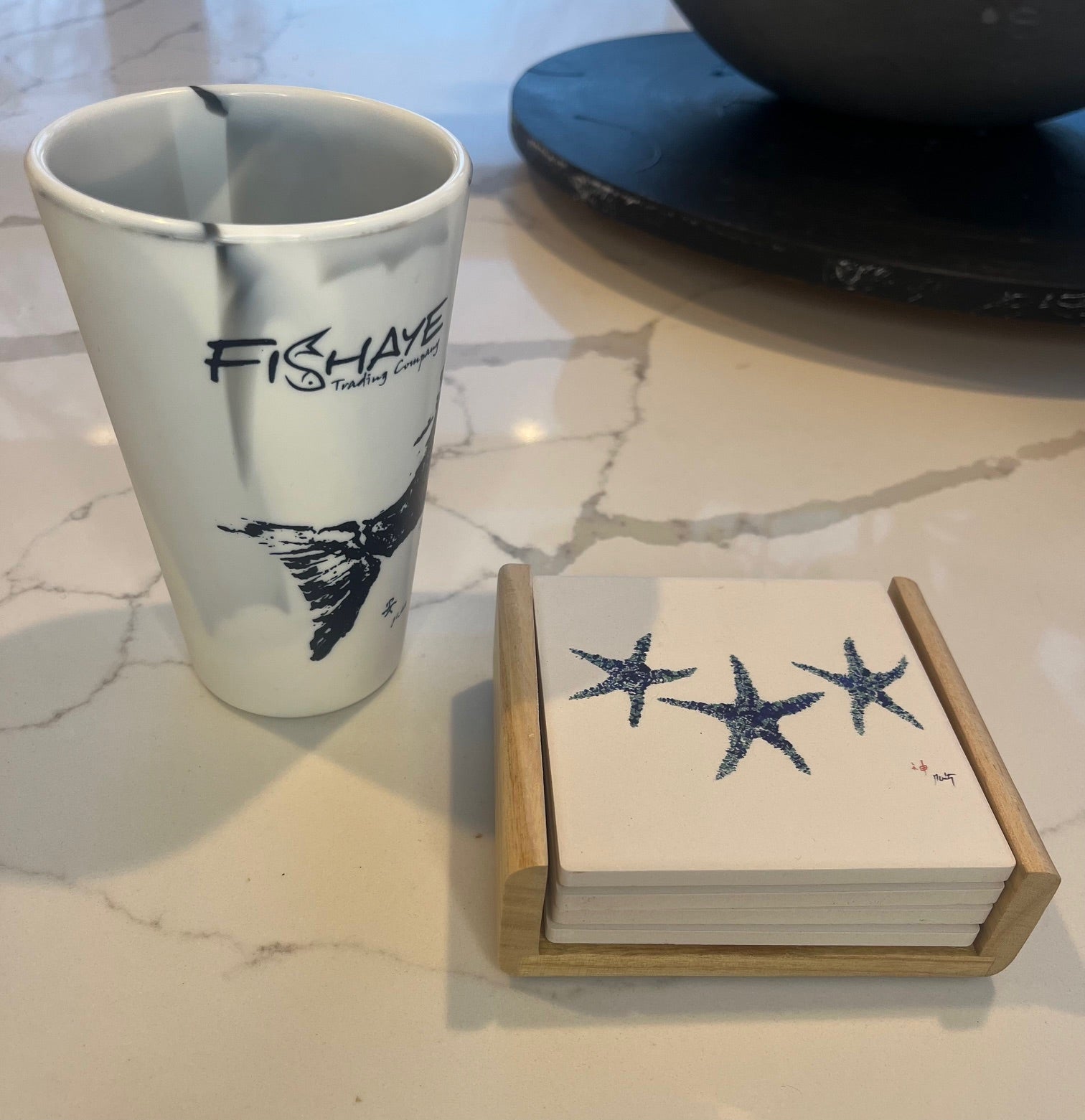 Starfish Coaster Set (4x4) – Coastal Drink Holders, Nautical Decor