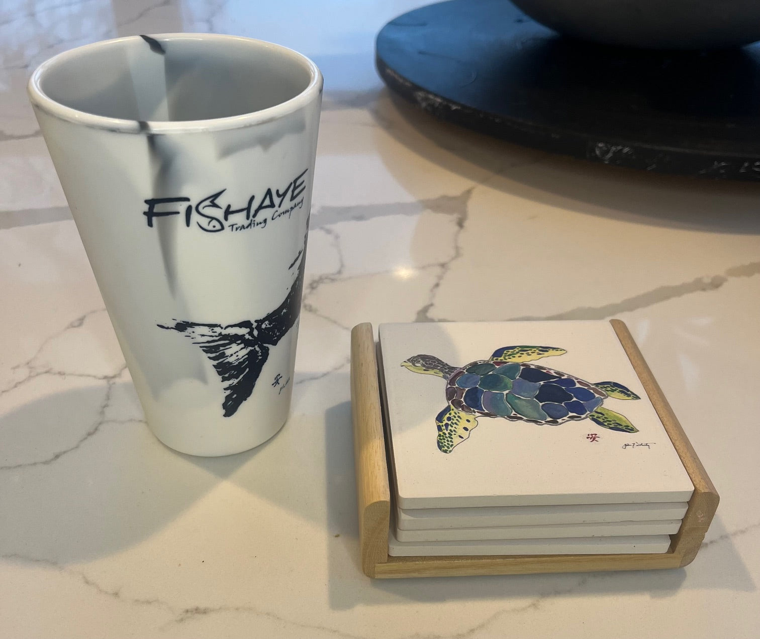 Sea Turtle Coaster (4x4) – Coastal & Table Accents