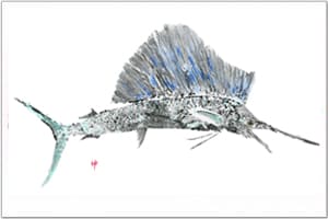 Blue Grey Sailfish Placemat | Ocean-Inspired