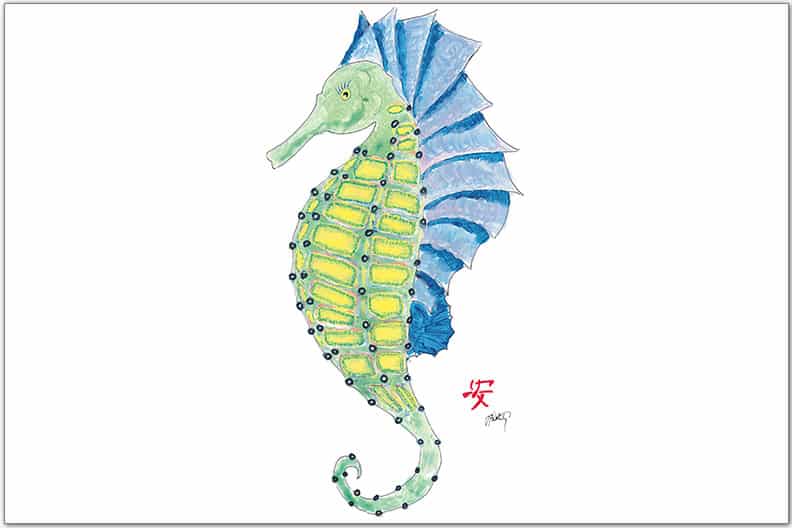 Seahorse Placemat | Vintage Nautical Table Decor