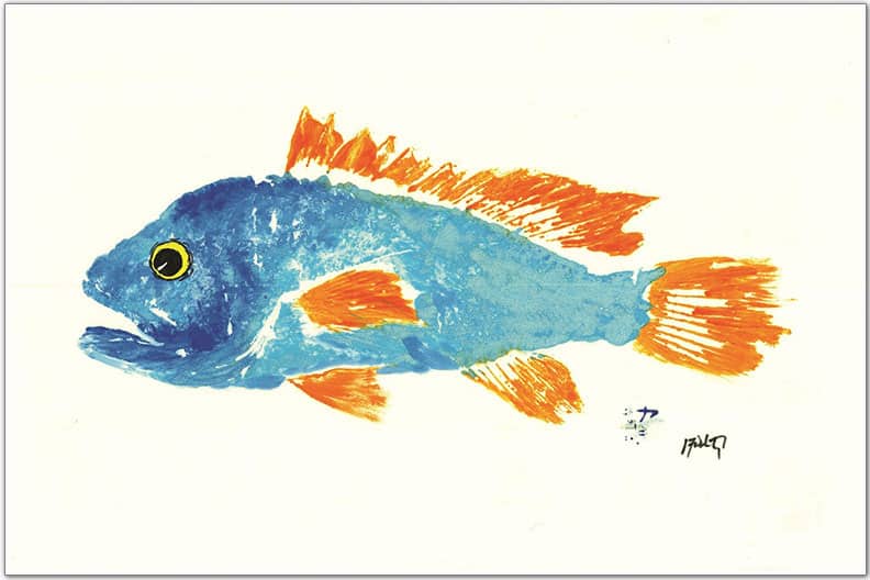 Blue & Orange Fish Placemat | Nautical