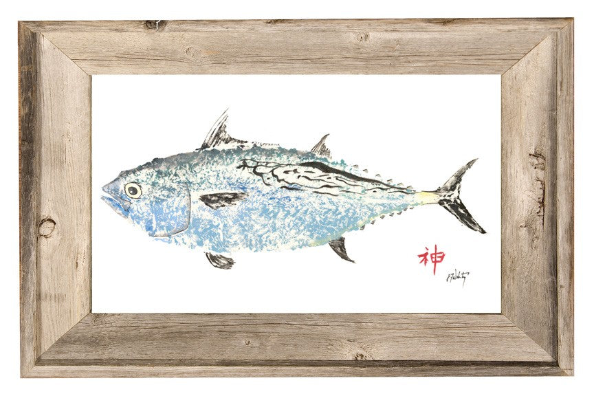 FishAye Albacore Print in Blue – Nautical Canvas Wall Art & Modern Décor