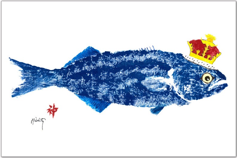 FishAye King Fish with Crown Placemat – Coastal Ocean Table Decor