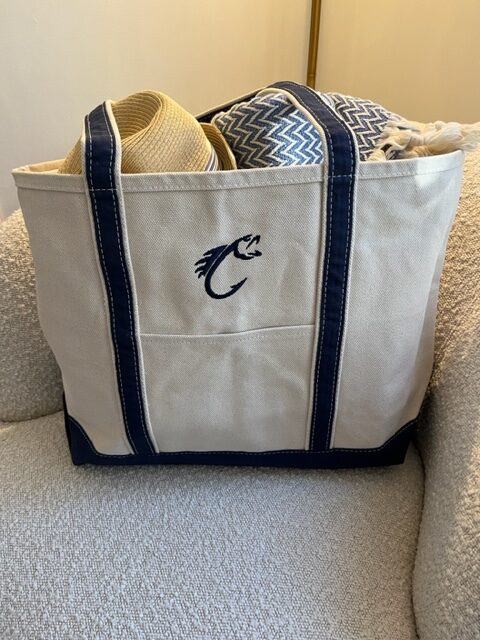 Top Zip Boat Tote in Navy | Ocean-Inspired