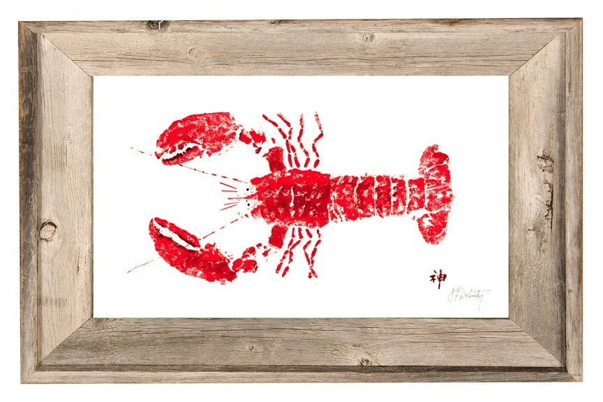 Red Lobster Driftwood Framed 12x18 Print | Nautical