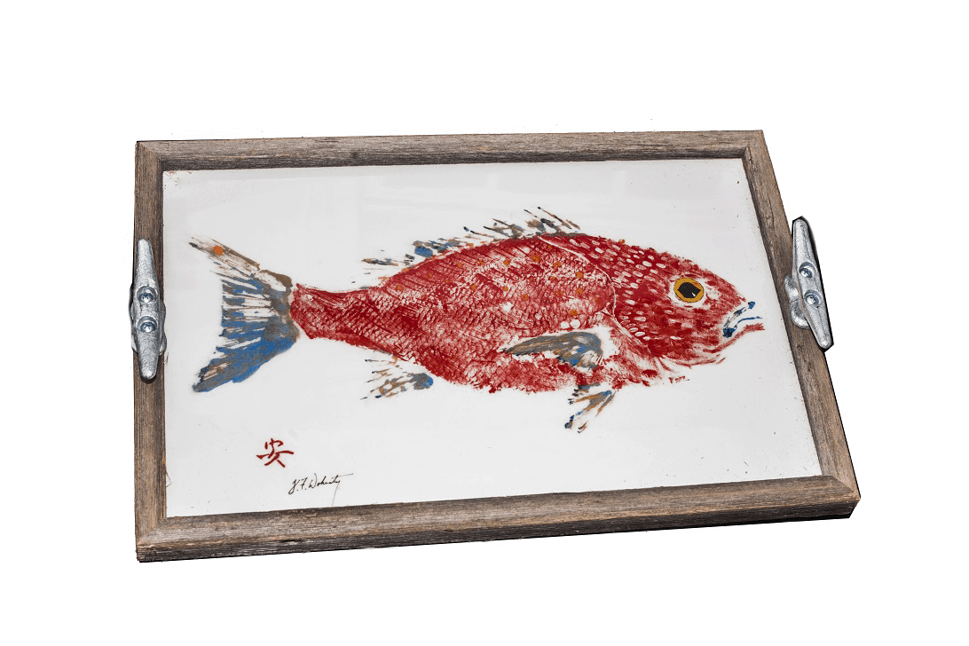 Red Snapper Driftwood Tray | Ocean-Inspired