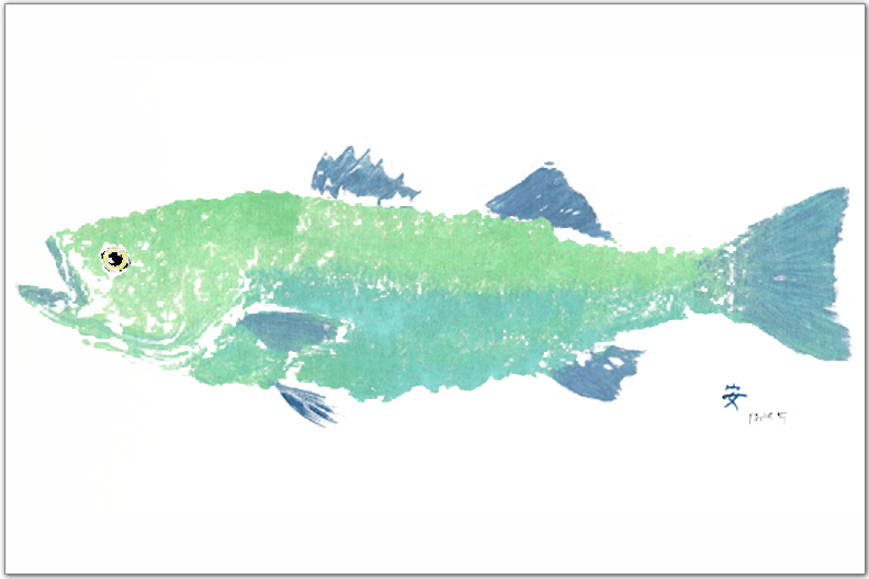 Sea Foam Bass Placemat - Coastal Striped Bass Decor