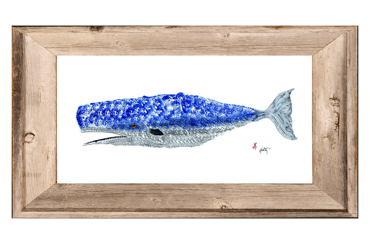 Whale Driftwood Framed 12x18 Print | Nautical