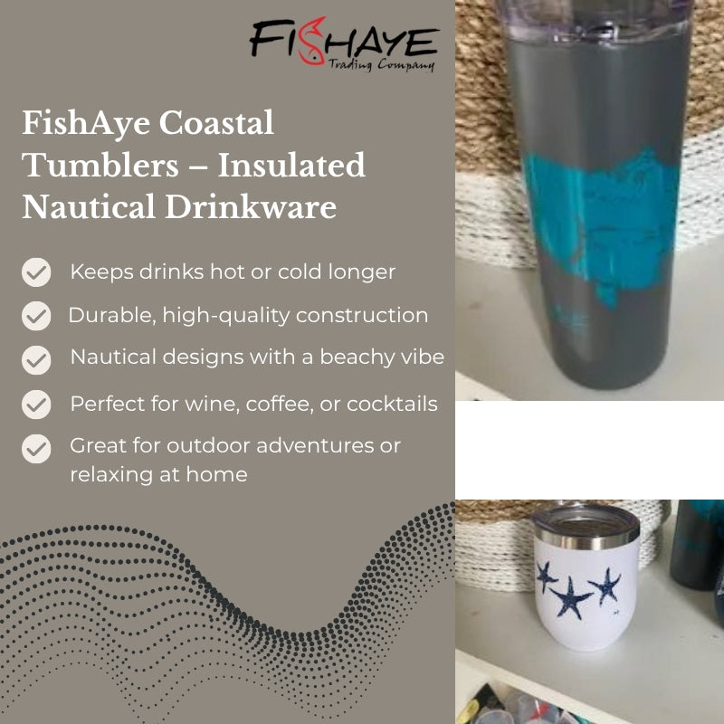 FishAye 20oz Tumbler – Coastal Insulated Drinkware, Nautical Cup