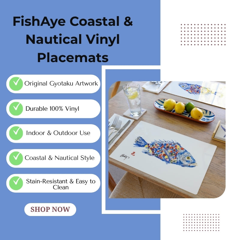 FishAye Red Lobster Placemats – Set of 4 Nautical Table Mats