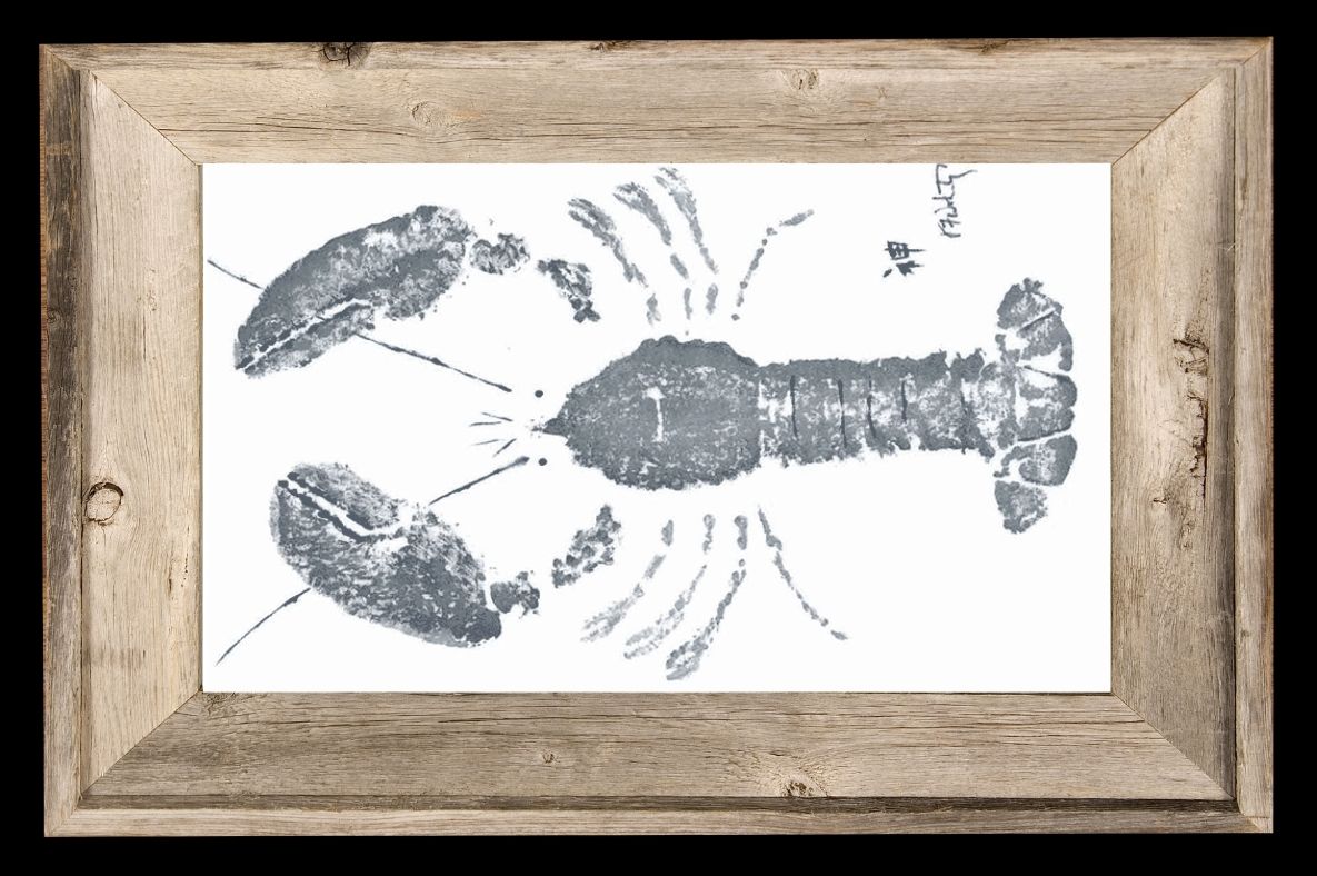 Grey Lobster Print