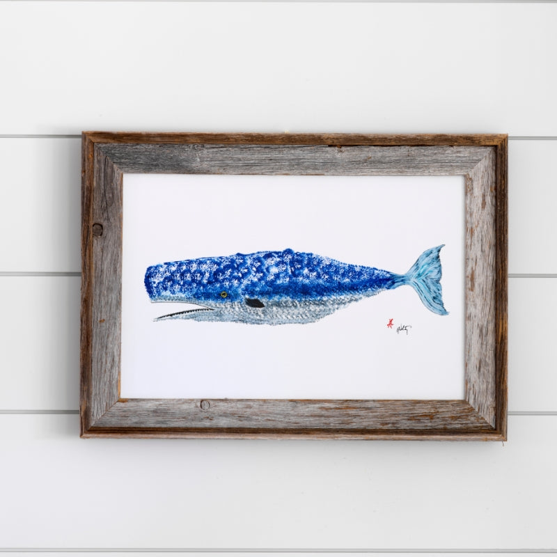 FishAye Whale Print – Nautical Coastal Canvas Wall Art