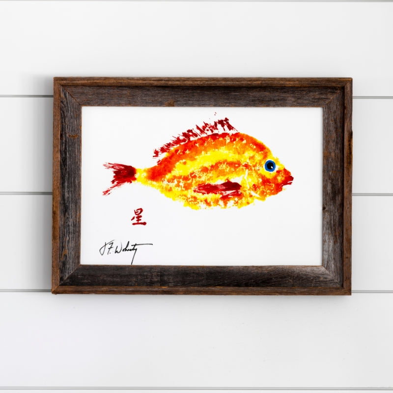 FishAye Yellow & Red Scup Print – Coastal Fish Wall Art