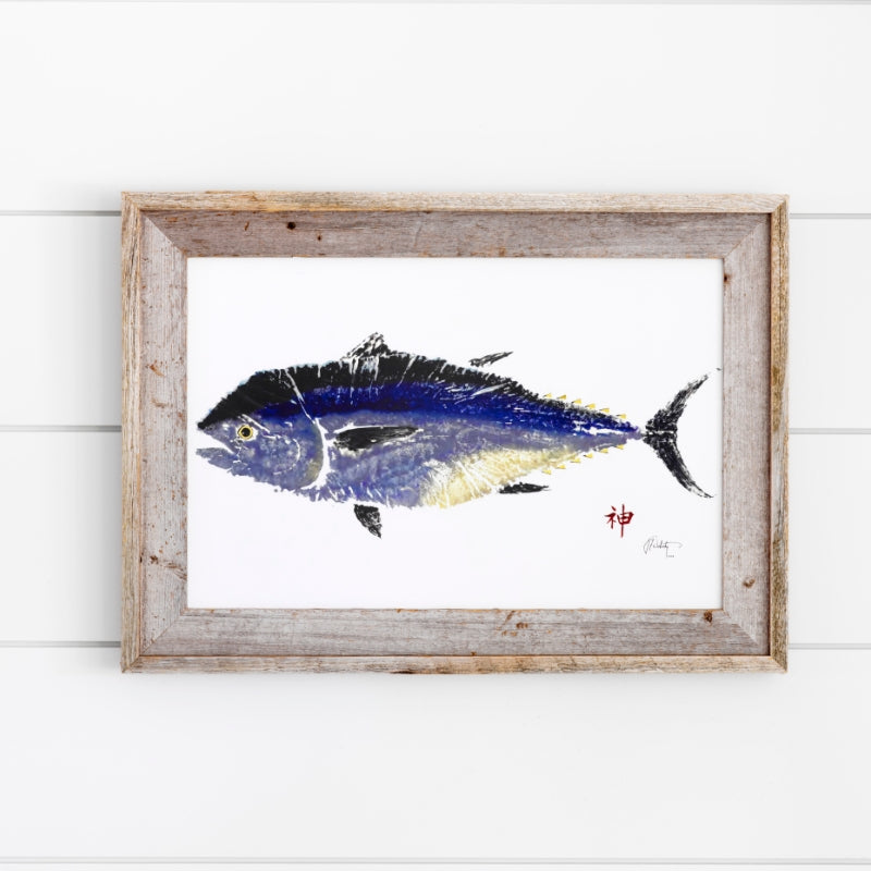 FishAye 'Bluefin Tuna' by JFD – Framed Coastal Nautical Art Print