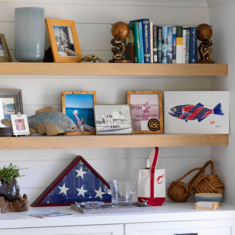 FishAye American Flag Fish Print – Patriotic Coastal Wall Art