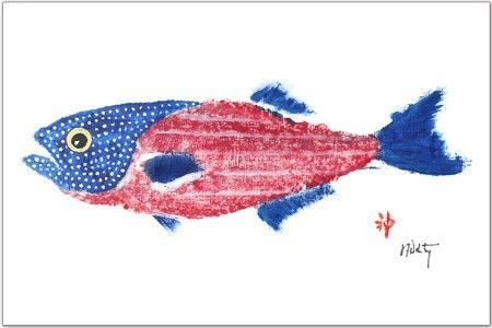 FishAye Nantasket 17” Vinyl Placemat – Patriotic Coastal Fish Design, Waterproof & Durable