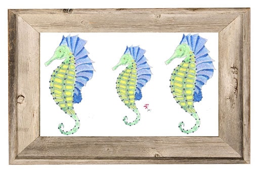 Seahorse Triple Print - Nautical Coastal Wall Art