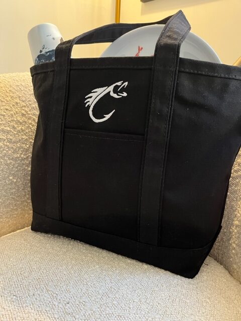 Top Zip Boat Tote in Black