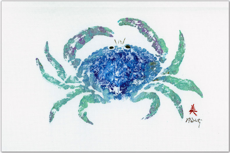 Green Dungeness Crab Placemat - Coastal Kitchen Decor