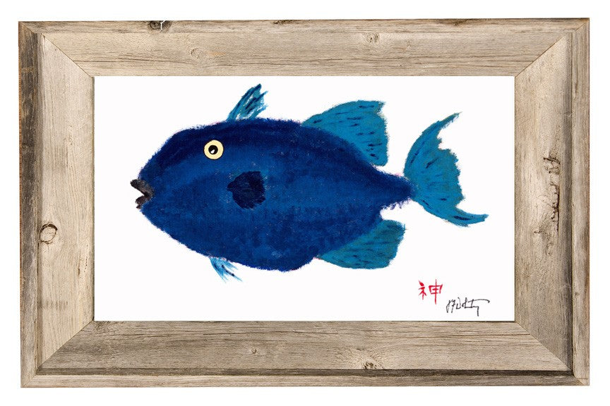 FishAye Pompano" by JFD – Coastal Framed Painting Print for Nautical Wall Décor