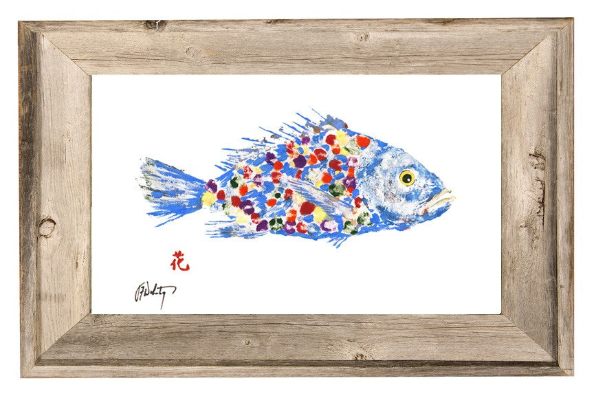 FishAye Rainbow Fish" by JFD – Coastal Framed Canvas Wall Art Print